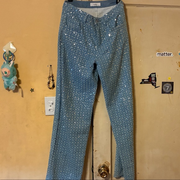 LARA Sparkling Blue Skinny Jeans - Picture 1 of 3